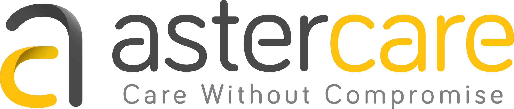 Aster Care logo with strap line "care without compromise". Aster Care provide at home care services in Portsmouth and the surrounding region.